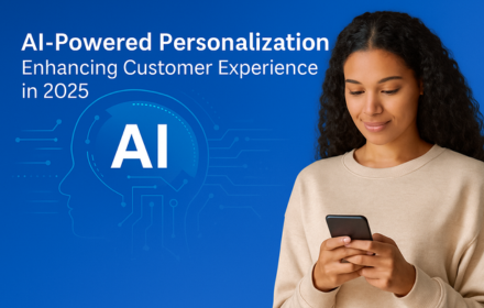 AI-powered personalization in ecommerce with a female model using online shopping interface in 2025